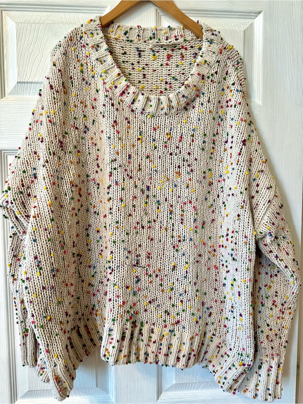 Seven7 Cream Confetti Crewneck Sweater